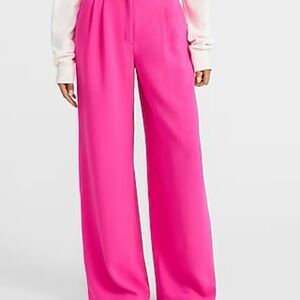 Express Wide-Leg High-Waist Hot Pink Trousers